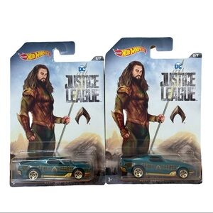 Lot of 2 DC Justice League Hot Wheels Aqua-man Blvd Bruiser New in Box
